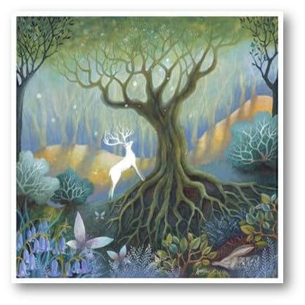 ArtEco Designs Tarjeta de cumpleaños/en blanco para hombres/mujeres, tarjeta general para hombre/mujer, escena de vida silvestre del bosque, respetuosa con el medio ambiente