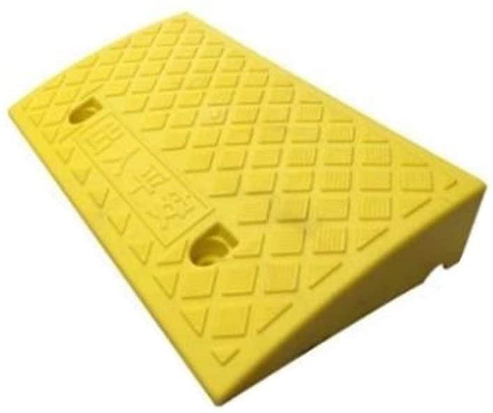 Rampe de bordure de 9 cm noire et jaune en caoutchouc pour fauteuil roulant