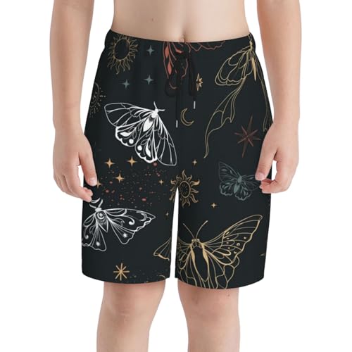 Men's Butterfly Graphics Shorts Drawstring Waist Butterflys Print Workout Track Streetwear Shorts with Pocket