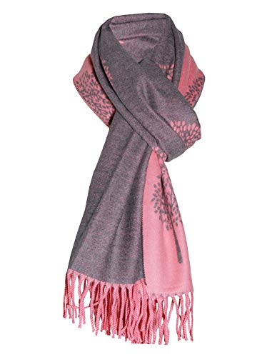 HOT PINK LUXURY CASHMERE SCARF MULBERRY TREE PRINT REVERSABLE SUPER SOFT SUMMER WINTER SPRING SCARF UNISEX TRENDY PREMIUM QUALITY SCARFGIFT FOR HER HIM HER EVERYONE3