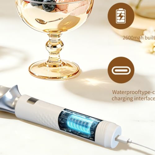 Cuchara de helado eléctrica con calentamiento rápido USB y mango ergonómico impermeable 7