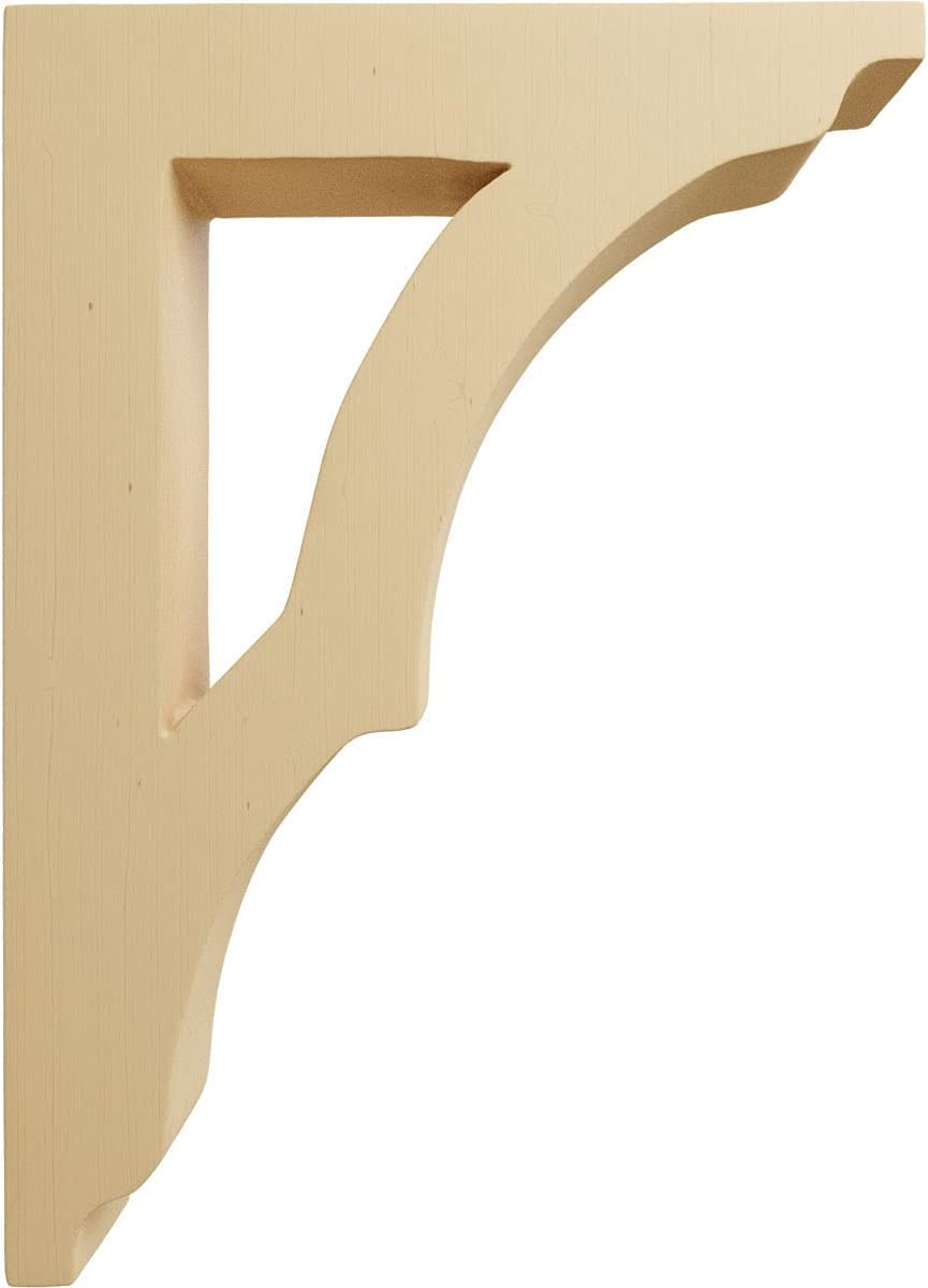 Best Deal 🛒 Ekena Millwork BKTW01X06X09AVAL-CASE-4 1 3/4W x 6 1/2D x 9H Small Avila Wood Bracket, Alder (4-Pack), x x, 4 Count