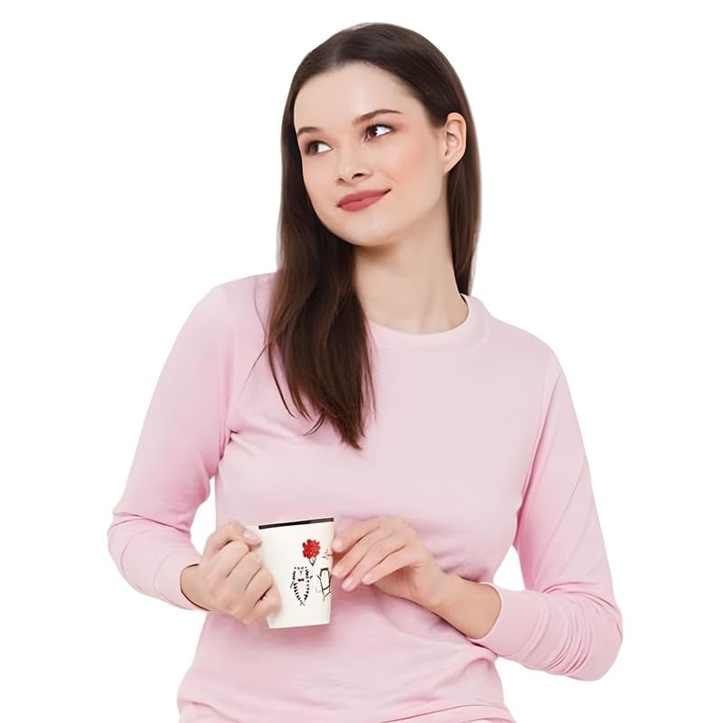 Image of Inner Sense Sweatshirts for Women Stylish Made with Organic Cotton I Regular Fit Pink Pullover I Women Winter Wear I Round Neck I Winter Collection for Women
