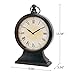 NIKKY HOME Vintage Black Mantel Clocks for Fireplace, Silent Non-Ticking Battery Operated Large Table Desk Shelf Metal Clock for Living Room Decor