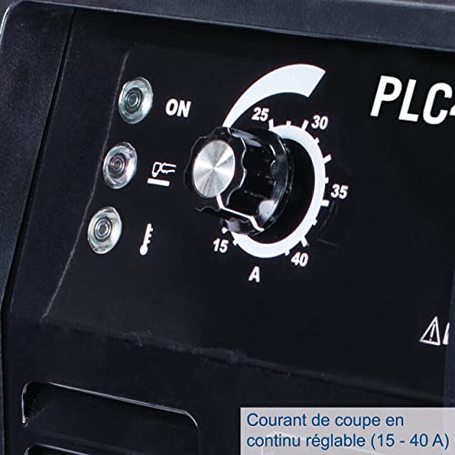 Scheppach Découpeur Plasma PLC40 | Poste de soudage compact | Puissance de coupe max. 12 mm | Courant de découpage 15-40A | Buses, électrodes et un tuyau à air comprimé avec raccord rapide inclus – vue 5