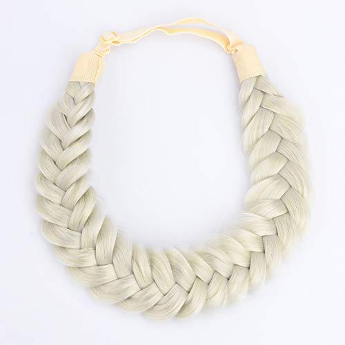 Gledola Messy Synthetic Hair Braided Headband Classic Chunky Wide Plaited Headband for Women Girl Beauty (Light Ash Blonde) - Image 4
