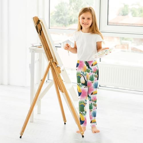 ALAZA Girls' Leggings Children's Yoga Pants Skinny Printed Dance Cute Toucan Comfortable 4T4