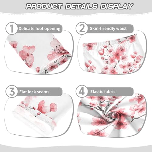 Girls Leggings Cherry Blossoms Soft Toddler Leggings for Girls Kids Pants Size 4T-10T3