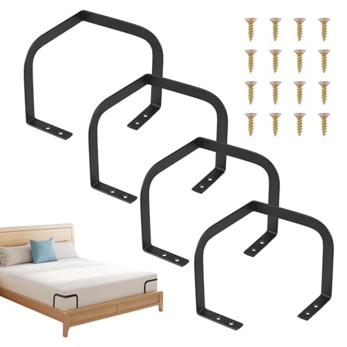DBREAKS 4 Stück Matratzenhalter Gegen Verrutschen 14cm Matratzen Halterung für Bettkanten Matratzenstopper Rutschfester Matratzenverbinder Matratzenstabilisatoren Schwarz