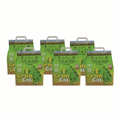 Grain Cat, Green Cat Öko-Katzenstreu 6 x 12 Liter Katzenstreu klumpend 72 Liter Cover