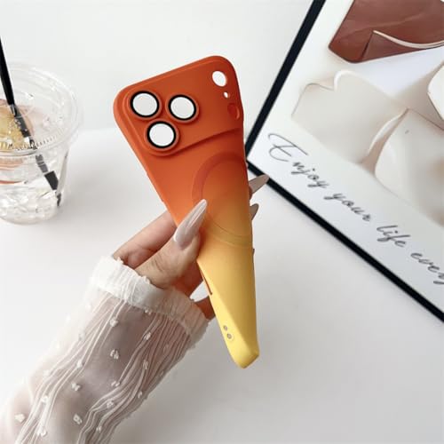 Coque iPhone 15 Pro magnétique rose en silicone dégradé idéale pour charger au quotidien - 4