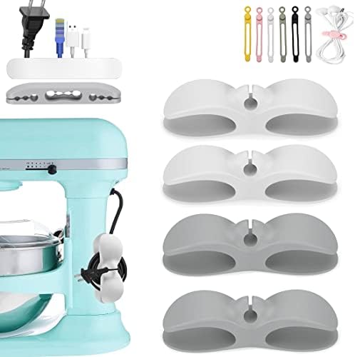 12PCS Cord Organizer for Appliances, Kitchen Appliances Cord Winder Cord Wrapper for Appliances, Cable Organizer Cord Holder Stick on Pressure Cooker, Mixer, Blender, Toaster, Air Fryer