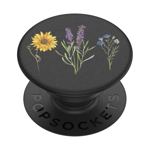 PopSockets PopGrip - Soporte y Agarre para Teléfonos Móviles y Tablets con un PopTop Intercambiable - Vintage Garden Black