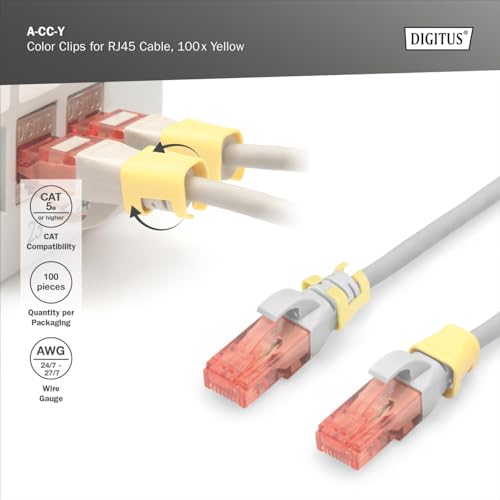 Digitus Color Clips For Patch Cable - Yellow - 3