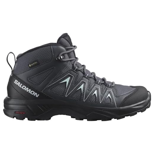 Salomon X Braze Mid Gore-Tex Zapatillas Impermeables de Senderismo para Mujer, Básicos para el senderismo, Diseño deportivo, Uso versátil, Ebony, 38