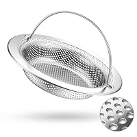 【1× kaufen. Lange nutzen】 2 Stück abflusssieb küchenspüle für 3,5-Zoll-Spülen, spülbecken sieb mit stabilem Griff, Sink Strainer aus langlebigem V4A-Edelstahl mit feiner Lochung gegen Speisereste – Ansicht 1