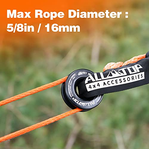Image of ALL-TOP Recovery Ring 66000 LBS Winch Snatch Towing Ring, Tackle Pulley System, Rope Retention Safety Strap Included, Black