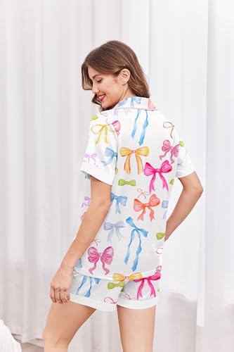 Image of Ekouaer Womens Button Down Pajamas Set Short Sleeve Sleepwear 2026 Summer Soft 2 Piece Lounge Sets