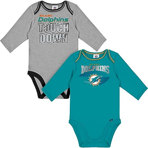 Image of Gerber Baby NFL Team 2 Pack Long Sleeve Onesie Bodysuit