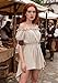 Cdecgo Women Medieval Shirt Off Shoulder Undershirt Pirate Blouses Victorian Short Puff Sleeves Ren Faire Costumes Beige