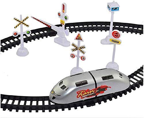 Plastic High-Speed Battery Operated Bullet Train Toy Set Game with Tracks and Signals for Kids, Pack of 1, Multicolor
