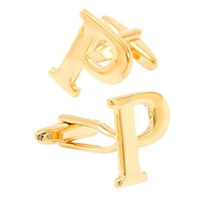 Bishiling mode manchetknopen heren bruiloft roestvrij staal letter A-Z manchetknopen overhemd goud