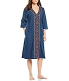 Go Softly Patio Denim Embroidered Dress Dark Denim (S)