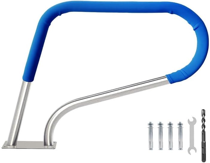 Barandilla de piscina de 30 x 22 pulgadas, barandillas de piscina para piscinas enterradas, pasamanos de piscina de acero inoxidable con capacidad