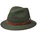 Produktbild LIERYS Tarocky Traveller Wollhut mit Lederband Herren - Filzhut Made in Italy - Hut wasserabweisend - Unifarbener Traveller mit hohem Wollfilzanteil - Herrenhut Herbst/Winter Oliv 61 cm