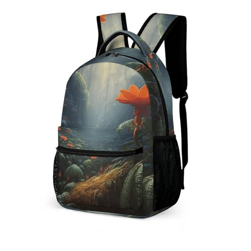 An Orange Blossom Backpack for Travel, Ultra Durable Small Bookbag Lightweight Daypack for Women Men4