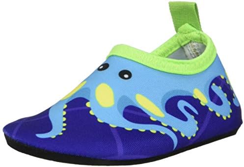 Bigib Toddler Kids Swim Water Shoes Quick Dry Non-Slip Water Skin Barefoot Sports Shoes Aqua Socks for Boys Girls Toddler, Blue Octopus, 5.5 Toddler