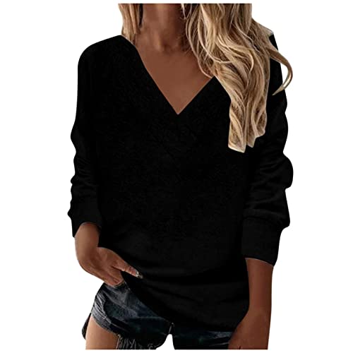 IFUKENSIFUKENS Sweatshirt Women's Longlangarm Sweajacke Nacht Übergrößen Weich Damenmode Sweaters Für Damen mit Print V-Neck Festival Dünn Cover