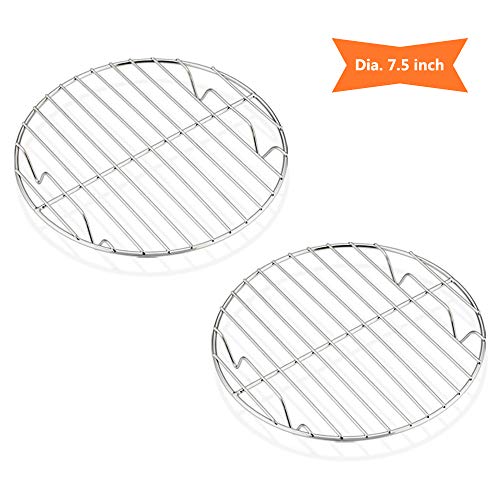 7½ Inch Steaming Cooking Racks, E-far Stainless Steel Round Baking Cooling Rack Set