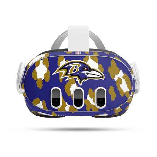 Autocollant Meta Quest 3 NFL Ravens Baltimore skin vinyle design léopard pour casque VR