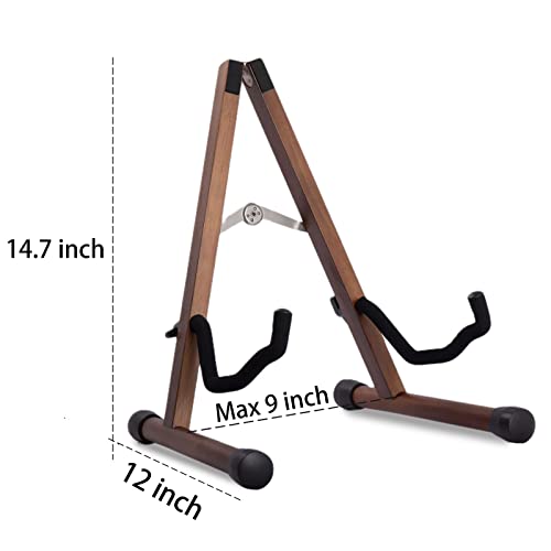 Wooden Acoustic Guitar Stand, Adjustable Guitar Floor Stand, A Frame Folding Acoustic Electric Guitar Holder With Foam Padded For Bass, Cello, Mandolin, Banjo, Ukulele #TOP5