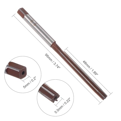 QUARKZMAN Handreibahle 5,5mm H8 Metrische Reibahle Bohrer für Metall Holz Loch Reiben, gerade Nuten 9SiCr Legierter Stahl Schneidwerkzeug