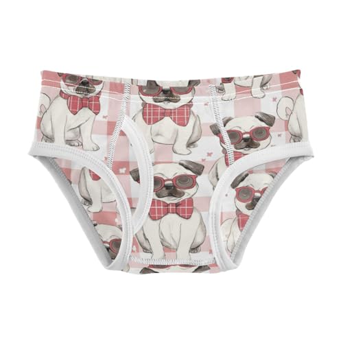 Wusikd Pug Dog Boys' Underwear Cotton Red Bow Tie Boys Briefs Soft Toddler Underwear 2T