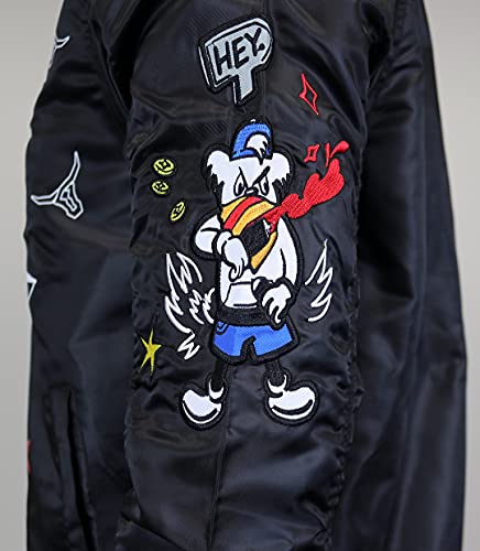 Image of SCREENSHOT Hip-Hop Urban NYC Fashion Bomber Jacket - Modern Outdoor Lightweight Streetwear Graffiti Print Zip Up Top