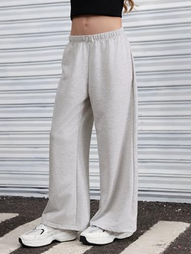 SOLY HUX Girl's Wide Leg Sweatpants Elastic High Waisted Loose Baggy Pants with Pockets2
