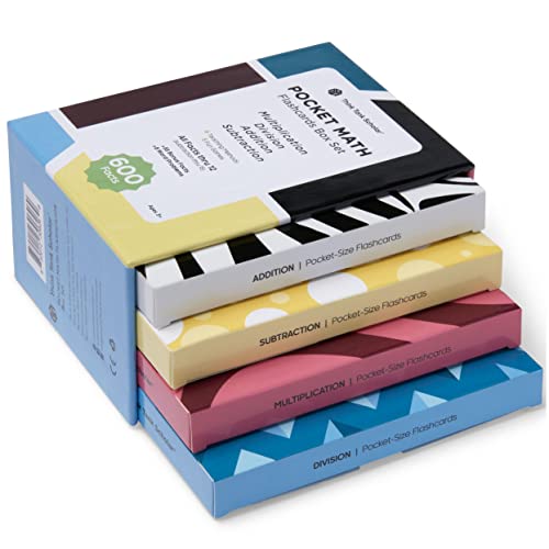 Award-Winning Math Flash Cards – 600 Addition, Subtraction, Multiplication & Division Facts – 2 Facts Per Card – 20 Games & Teaching Methods –...