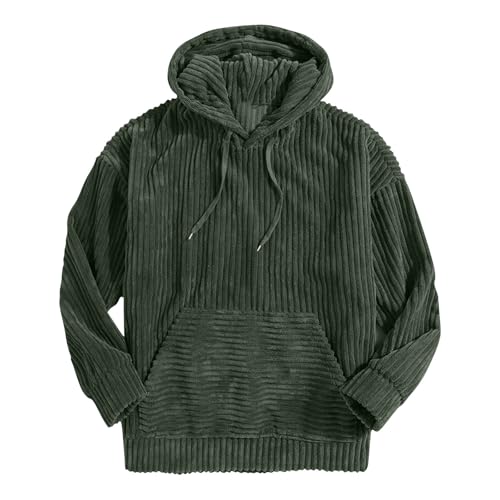 Ymosrh Men's Winter Hoodie Long Sleeve Casual Corduroy Drawstring Pullover Hoodies with Pocket Pullover Hoodie, S-3XL3