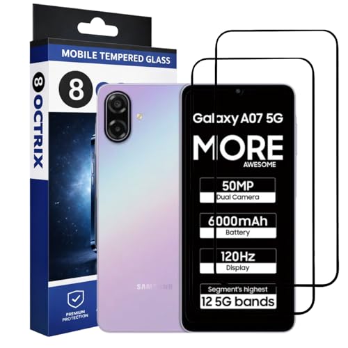 Image of Tempered Glass Screen Protector Compatible for Samsung Galaxy A07 with Edge to Edge Coverage - Case Friendly, Anti-Scratch & Bubble-Free Installation Kit (Pack Of 2)