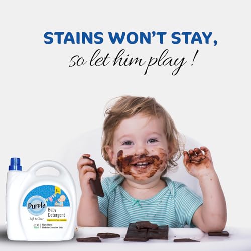 Image of Purela Baby Laundry Detergent 5L | Pediatrician-Tested, Hypoallergenic for Newborns | Stain & Odor Removal | Gentle on Sensitive Skin & Cloth Diapers