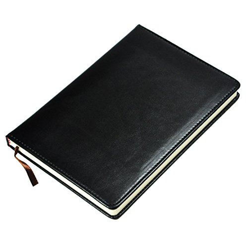 Littfun Leather Journals,Writing Journal Notebook,Daily Notepad Diary Cute Journal Travel Notebooks Wide Ruled for Students, A5 Size, 100 (Black)