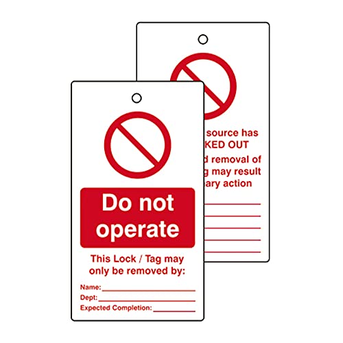 Spectrum IndustrialLockout Tagout Station With 4 Padlocks-1 Hasp-10 Tags, Supplied With Lockable Cover, Yellow, H406 x W315 x D65mm - Image 5