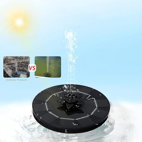 Image of Oblivion Solar Fountain for Garden 1 Pc - Solar-Powered Water Multi-Spray Garden Feature for Outdoor Pond, Bird Bath, Floating with Multiple Spray Heads Aerator Patio Kit