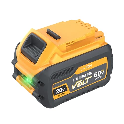 1Pack 9000mAh Replacement for Dewalt 20V 60V Max Flexvolt Batteries Compatible with Dewalt 20/60 Volt Lithium Battery DCB609 DCB606 DCB612 DCB200 DCB201 DCB203 DCB204 DCB206 DCB207 Cordless Tools