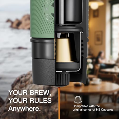 Image of STARESSO 2026 Travel NS Portable Espresso Machine, Manual Coffee Maker Compatible Original NS Capsules, Small Handheld for Home Travel Camping Office, Non-Electric