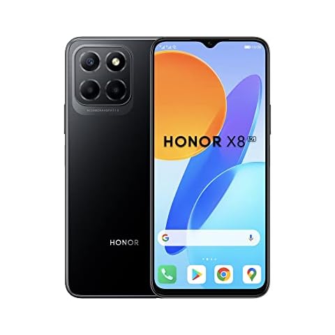 HONOR X8 5G Smartphone, 6.5 Inch SIM-Free Unlocked Android Mobile Phone with 64MP Quad Camera, 90Hz, Snapdragon 680, Dual Sim, NFC, 6+128GB(2 Year Warranty Cover
