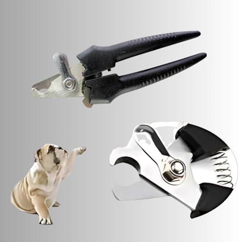 Alicate Cortador de Unhas para Pets Cães e Gatos, 16cm, Cabo Emborrachado, Preto